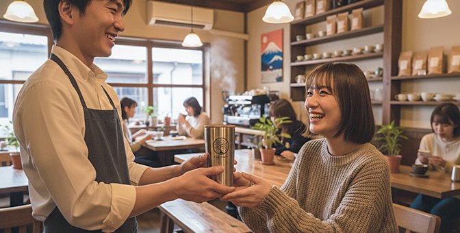 小売・飲食店でのノベルティ活用イメージ